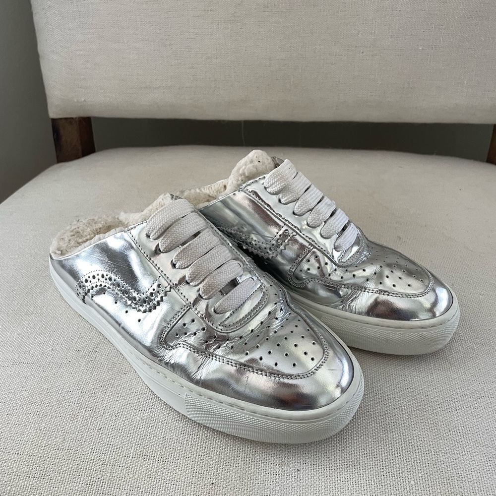 SWEAR Silver Slide in Sneakers